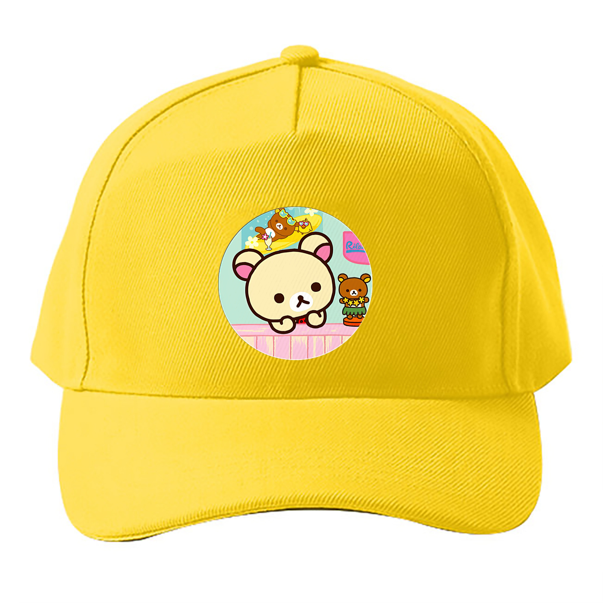 （画像用） リラックマ リラックマ キイロイトリ Rilakkuma Korilakkuma Kiiroitori ベースボールキャップ 綿100％ 男女兼用 帽子 スポーツ